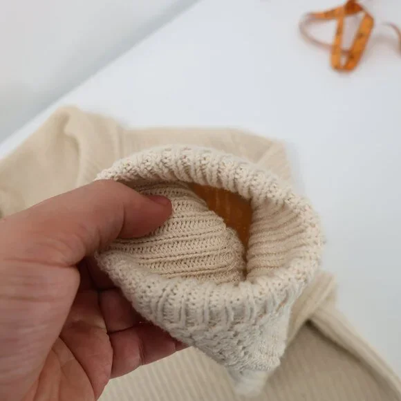 RRL Ralph Lauren sweater mens large Shawl Collar Cotton Knit beige jumper - Picture 12 of 13